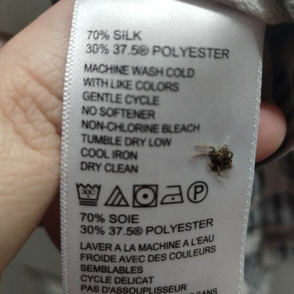 Tommy Bahama Men's Size Large Gray Blue Geometric Button Up Silk Blend Shirt - Picture 6 of 6